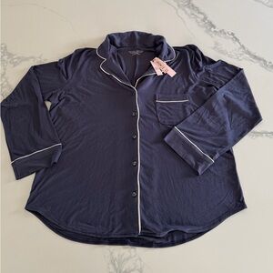 Victoria's Secret Women’s Soft Pajama Shirt Navy Blue PJ Top